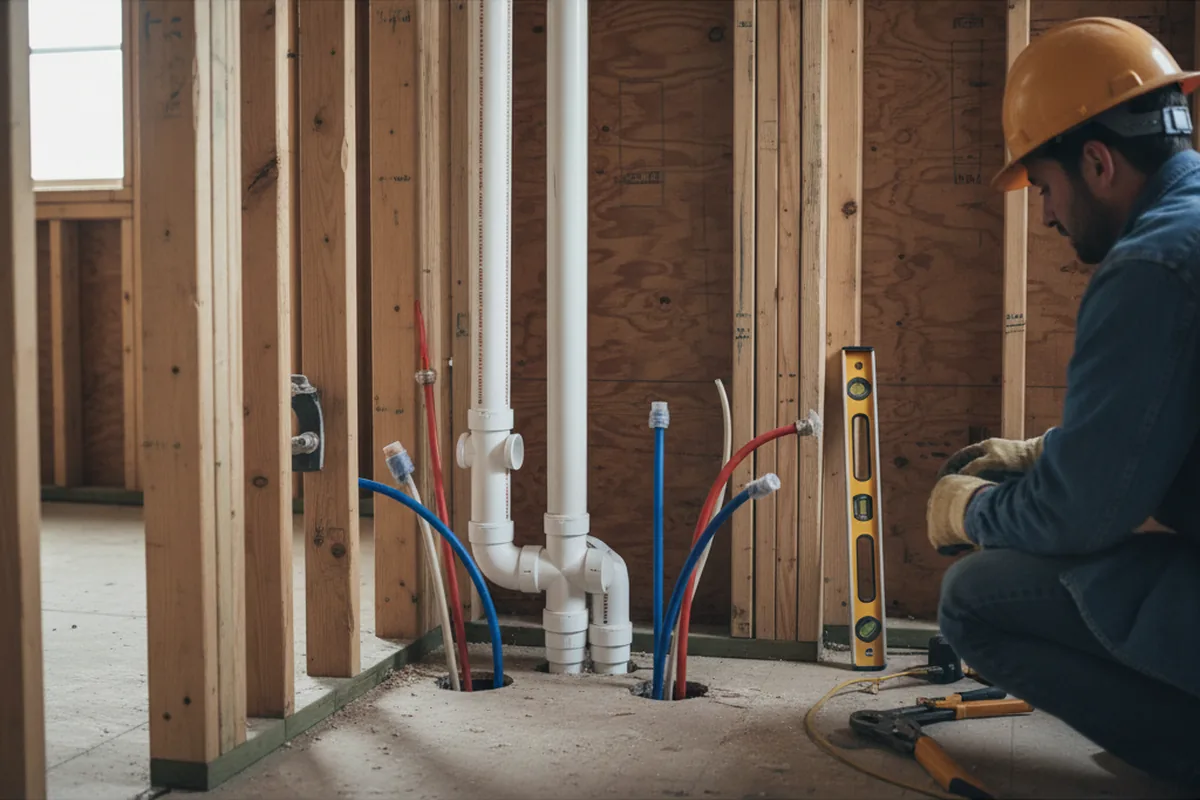 Drain and supply rough-in during Garbage Disposal Repair in Bristow